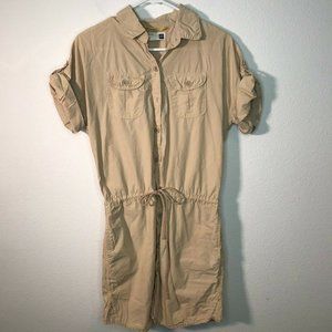 Gap Women's Tie Waist Button Up Collared Dress